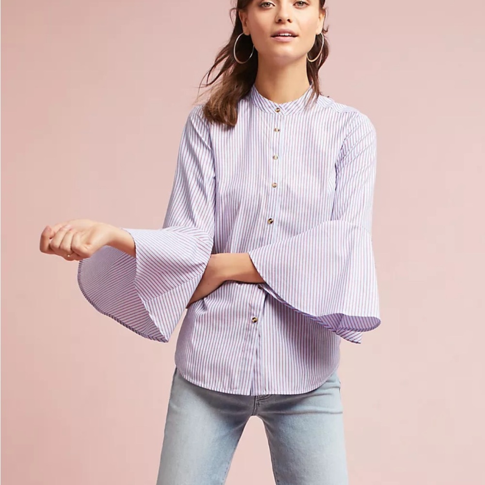 Maeve Bell-Sleeve Poplin Buttondown
